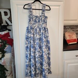 Altar'd State Blue and White Floral Dress Size S